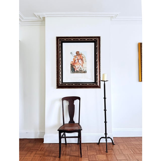 Victorian Late 19th Century Mission Armless Side Chair With Cane Seat For Sale - Image 3 of 13