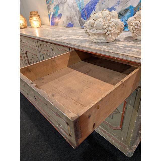 Lacquered Sideboard Counter with Alchemical and Pharmaceutical Symbol, Late 19th Century For Sale - Image 3 of 6