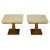 Spanish Revival Maple and Portuguese Travertine Side Tables - a Pair For Sale
