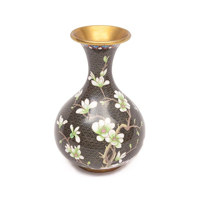 Antique Chinese Enameled Brass Vase, 1890s For Sale - Image 11 of 12