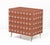 A warm terracotta colour brings a Mediterranean note to this sculptural Italian Murano-glass cabinet. The paired front...