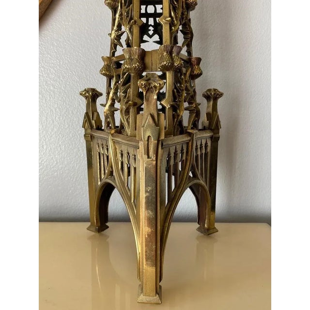 Gothic Early 20th Century Neo Gothic Bronze Lamp For Sale - Image 3 of 13