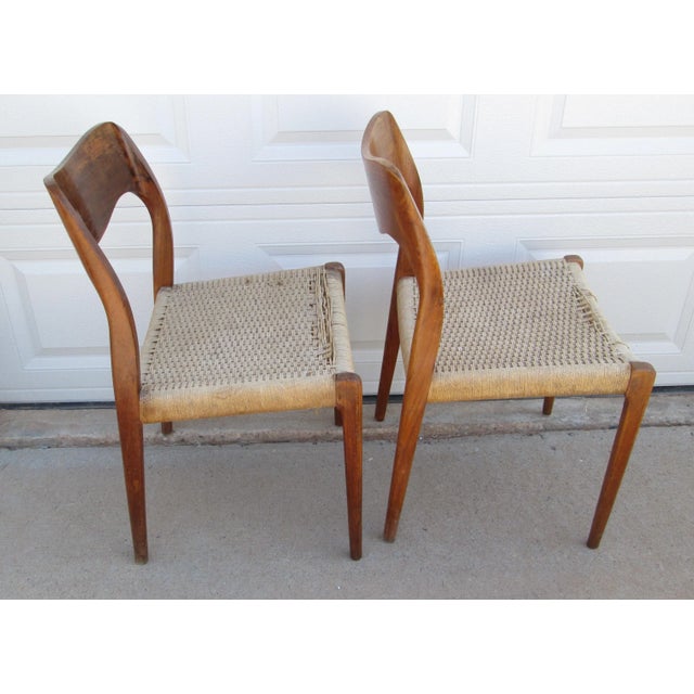 Mid-Century Modern 2 Niels Otto Moller Attributed Model 71 Chairs For Sale - Image 3 of 12