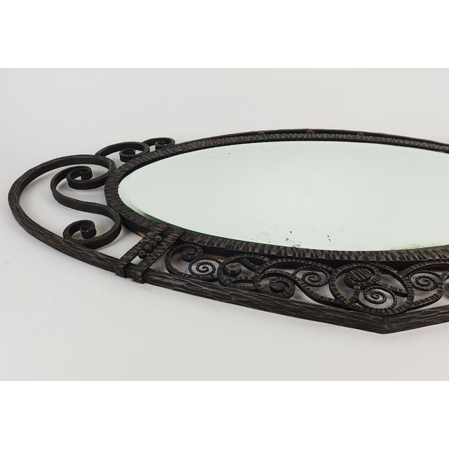 Art Deco Wrought Iron Mirror, 1920s For Sale - Image 9 of 11
