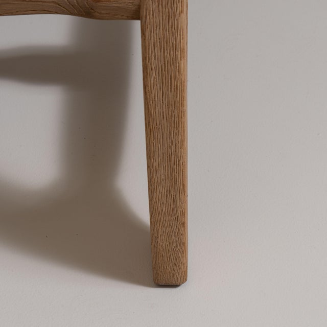 Pair of 1970s French Beige Oak Mid-Century Modern Chairs with Upholstered Seats For Sale - Image 13 of 15