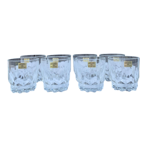 Vintage French Arcoroc Tempered Glass Juice Glasses - Set of 8