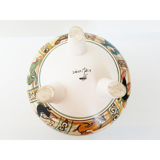 Large Ceramic Tripod Vase with Handles Faience de Bayeux, 1950s For Sale - Image 4 of 8