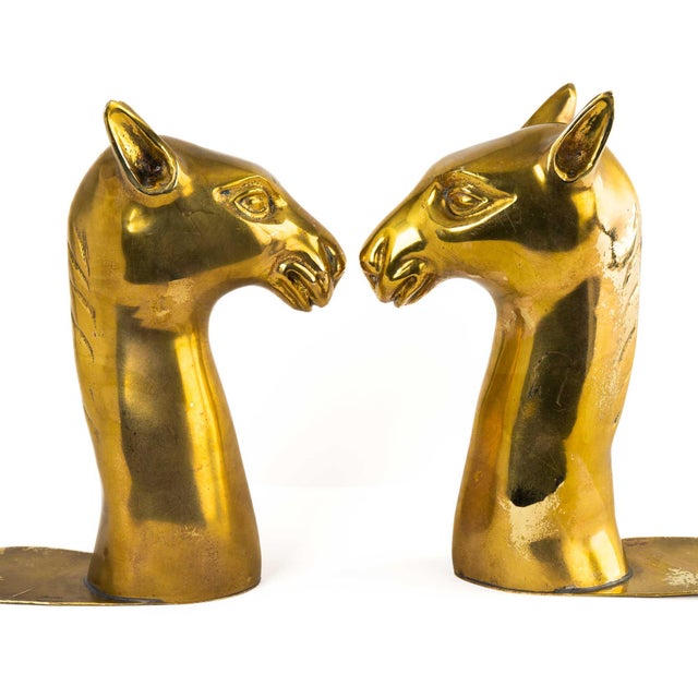Sarreid Ltd. Vintage Brass Llama Bookends by Sarreid - A Pair For Sale - Image 4 of 15