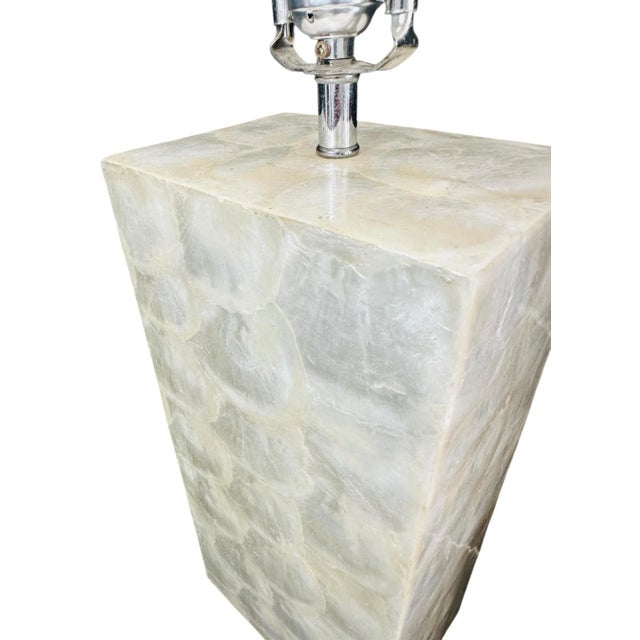 West Elm Vintage West Elm Capiz Shell Table Lamps a Pair | Early 2000s Coastal Lighting | Luminous For Sale - Image 4 of 13