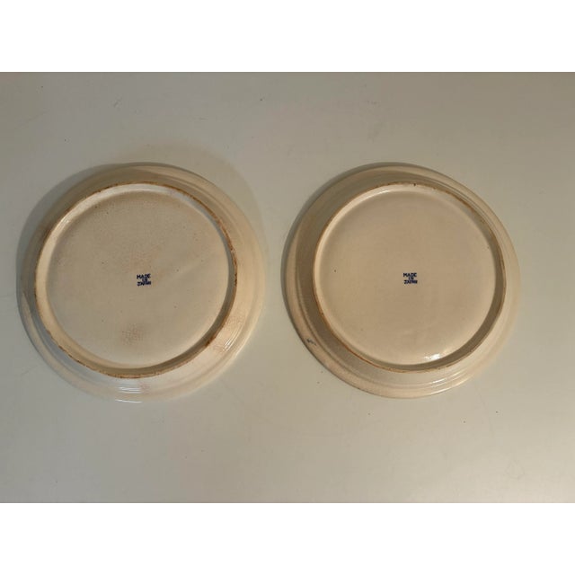Japanese Vintage Blue Willow Transferware Plates - A Pair For Sale - Image 3 of 6