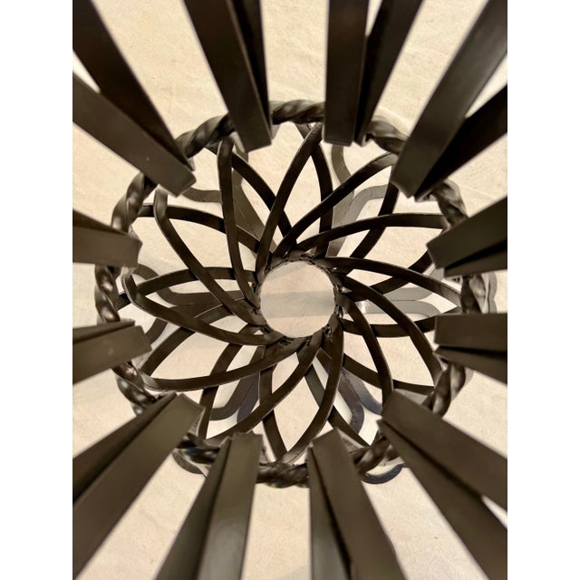 Metal 1950's Attributed to Mario Papperzini for Salterini Wrought Iron Patio Table, New Powder Coat For Sale - Image 7 of 12