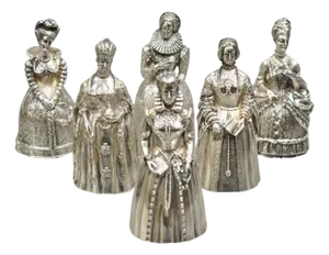 Vintage Gorham Silver Plated Bronze Bells Women Who Changed History - Set of 6