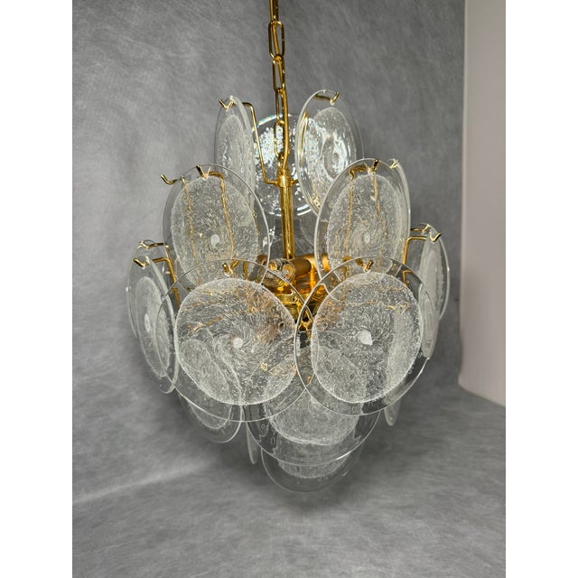 Murano Glass Disc Chandelier by Vistosi, Italy, 1970s For Sale - Image 10 of 10