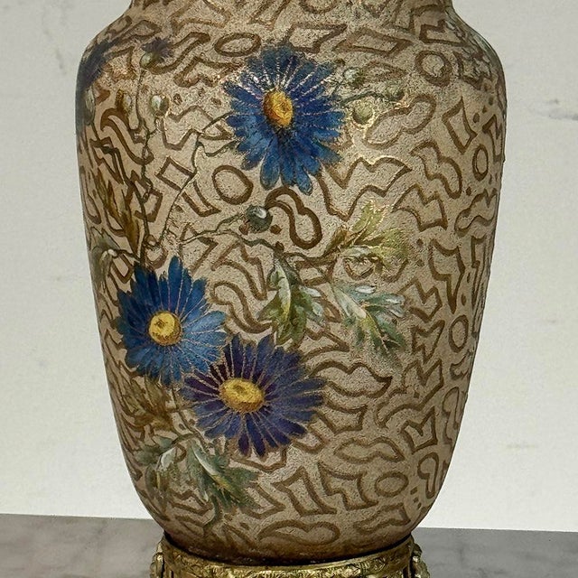 Pair of 19th Century French Gilt Bronze Mounted Hand-Painted Porcelain Vases by Royal Bonn For Sale - Image 16 of 18