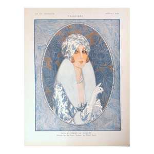 Authentic La Vie Parisienne 1921 A. Vallée "Primavera" Art Deco Illustrationd Print
