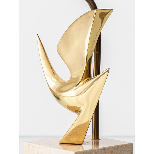 Philippe Jean Sculptural Brass Bird Table Lamps, Signed Limited Editions, 1980, Set of 2 For Sale - Image 4 of 18