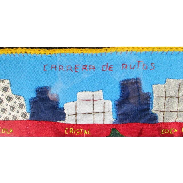 Modern 1990s Vintage Appliqué Folk Art Peru Arpillera Textile Art For Sale - Image 3 of 12