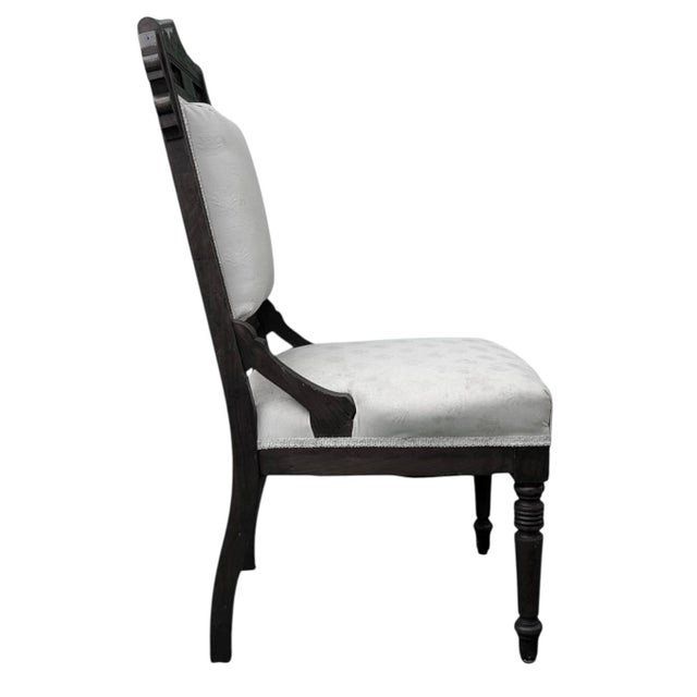 Antique Victorian Eastlake Walnut Side Chair For Sale - Image 4 of 6