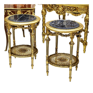 Elegant French Louis XV Side Table With Floral Marquetry & Gilt Details