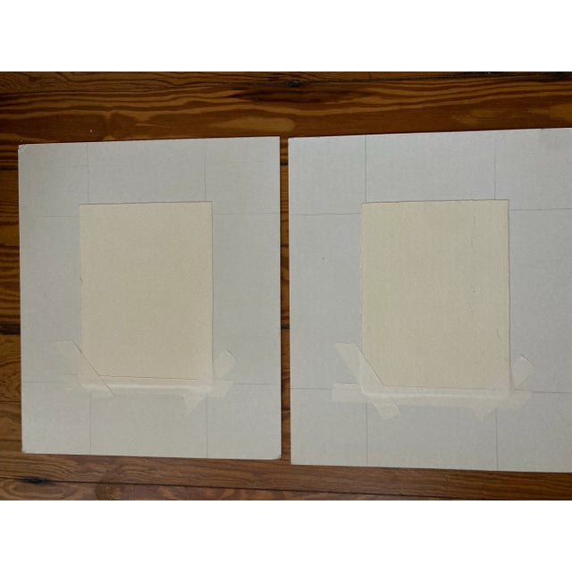 Pair of Original Water Color Chairs by Dora McDaniel With Mattings. For Sale - Image 9 of 9