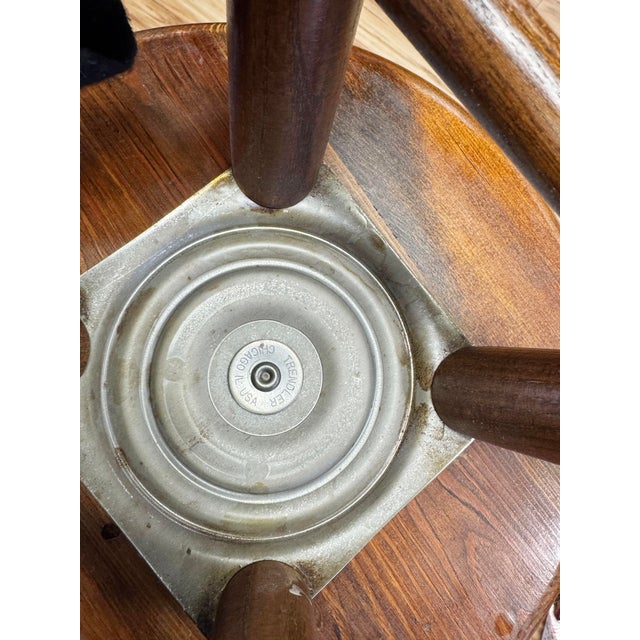 Vintage Round Swivel Top Wooden Stool For Sale - Image 10 of 10