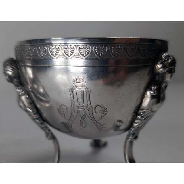 19th Century German Hanau 900 Silver Bowl With Figures and Eagle Finial For Sale - Image 18 of 18