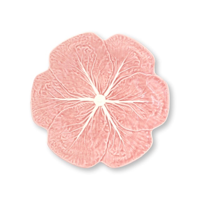 Bordallo Pinheiro Bordallo Pinheiro Pink Cabbage Ware Plates, Pair For Sale - Image 4 of 4