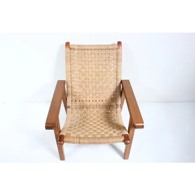 Wood Michael van Beuren Bauhaus Teak and Raffia Lounge Chair, circa 1940 For Sale - Image 7 of 13