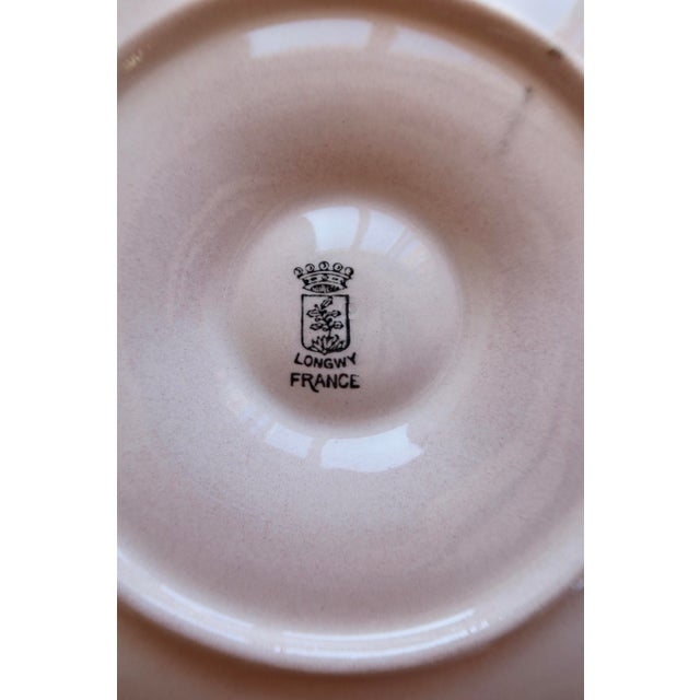 Ceramic Vintage Pink Earthenware Oyster Plates from Longwy, 1970s, Set of 6 For Sale - Image 7 of 9