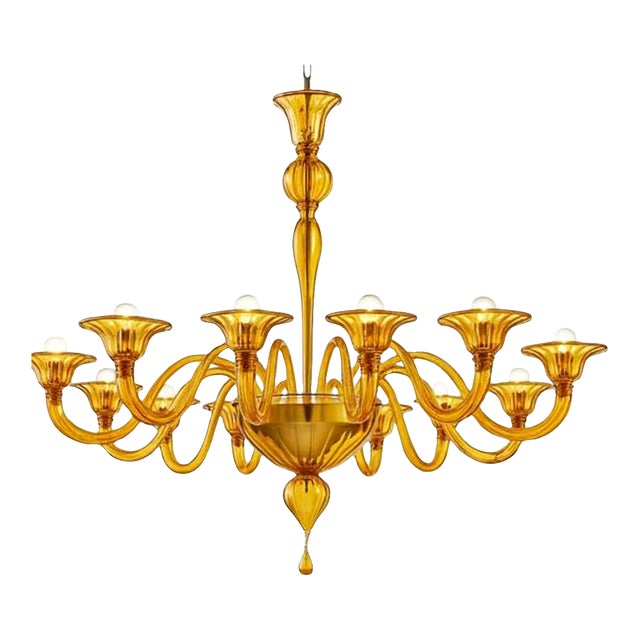 Italian Contemporary Modern Elegant "Rigadin" Murano Glass Chandelier For Sale