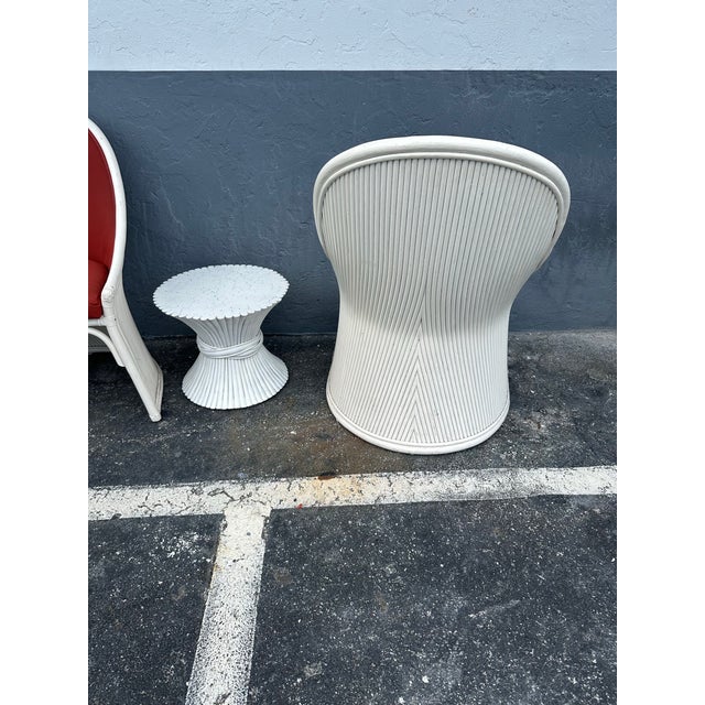 1980s Pair of Rattan Pencil Reed Chairs For Sale - Image 4 of 5