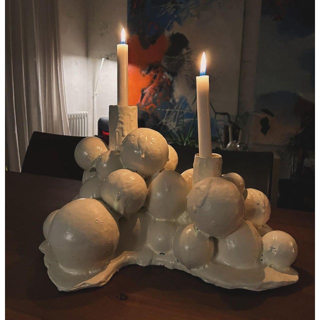 Bubbles Candelabra 02 in White by Carla Galmés Munar For Sale - Image 4 of 6