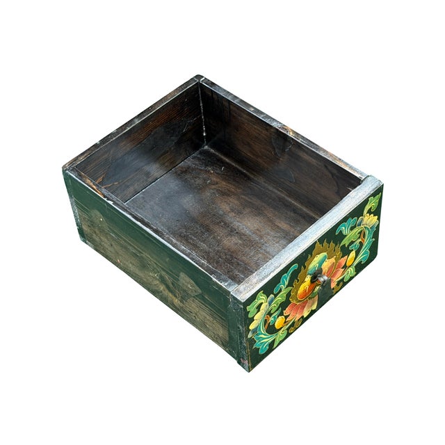 Oriental Tibetan Style Golden Dragon Graphic Tall Slim Storage Cabinet For Sale - Image 13 of 15
