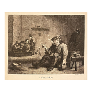David Teniers Quiet Whiff Tavern Scene Engraving