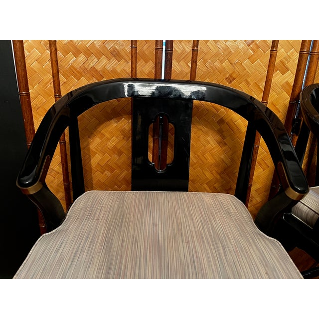 Black James Mont Century Black Lacquer 'Ming' Bar Stools - A Pair For Sale - Image 8 of 12