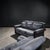 Contemporary Restored Dark Charcoal Leather Sofa & Club Chair Set – Classic Rolled Arm Design For Sale - Image 3 of 11