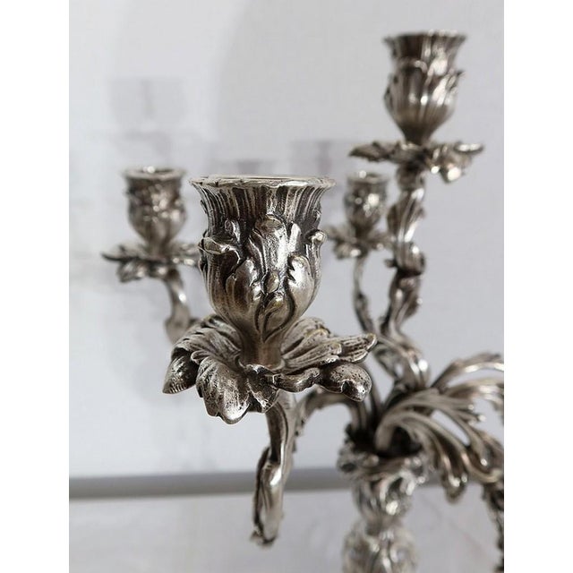Candleholders in Silvered Bronze, Set of 2 For Sale - Image 5 of 18