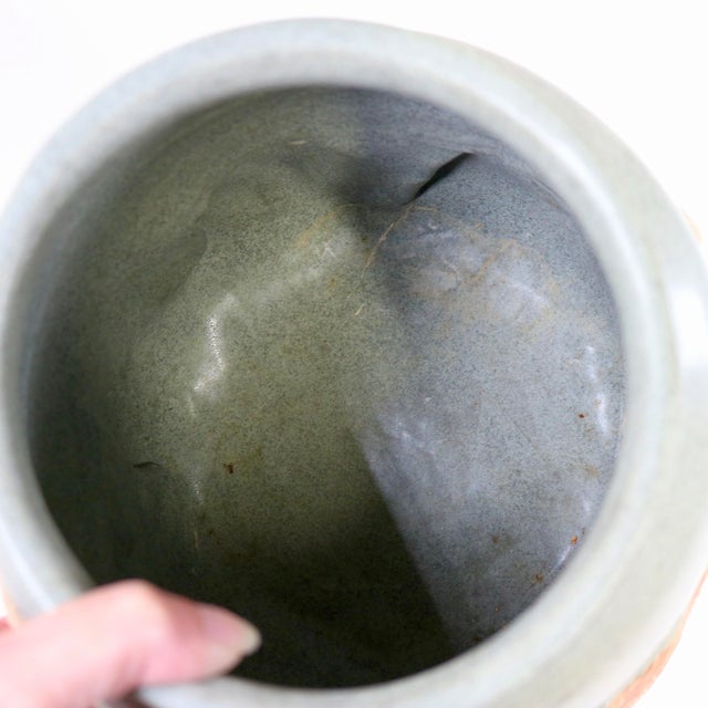 Large 11.5” Vintage Leo & Karin Villaroman Coastal Marine Sculptural Lidded Stoneware Vessel For Sale - Image 9 of 17