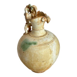 Early 20th Century Chinese Terracotta Vessel With Dragon Handle For Sale