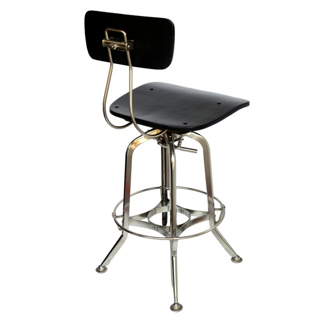 Vintage Restoration Hardware, "1940s Vintage Toledo Bar Stool", Pr. For Sale - Image 11 of 12