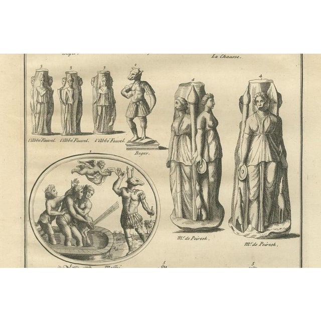 Bernard de Montfaucon, Roman Goddess Statues and Reliefs, 1721, Copper Engraving on Paper For Sale - Image 6 of 9