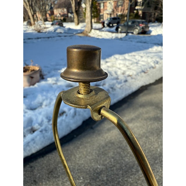 Metal Vintage Mid Century Modern Brass Floor Lamp With Glass Table Attributed to Laurel Lamp Co. For Sale - Image 7 of 10