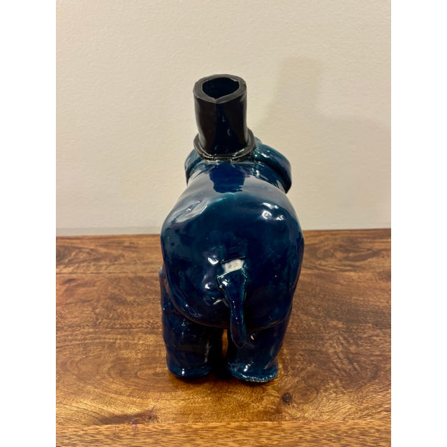Vintage American Studio Pottery Folk Art Elephant Sculpture, Signed For Sale - Image 10 of 10