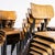 1960's Original Battle Grey French Stacking University Dining Chairs - Good Quantity Available. High quality classic...