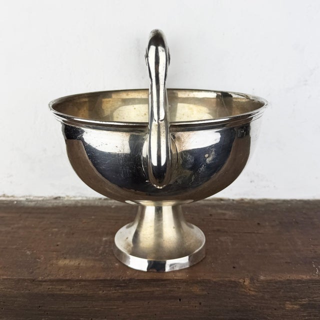 1920s Art Deco Silver-Plated Swan Centerpiece with Swan Handles, 1920s For Sale - Image 5 of 13