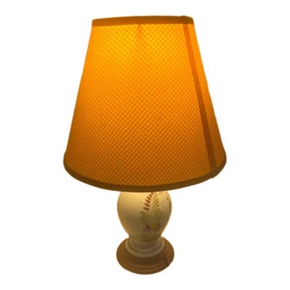 Vintage Floral Ceramic Table Lamp For Sale