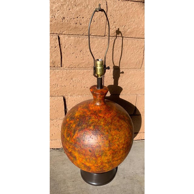 Ceramic Large Mid Century Modern Pottery Lamp For Sale - Image 7 of 7