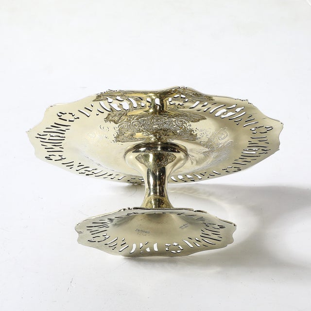 1900s Aesthetic Movement Sterling Silver & Gold Washed Taza Signed Hardy & Hayes Co. For Sale - Image 9 of 18