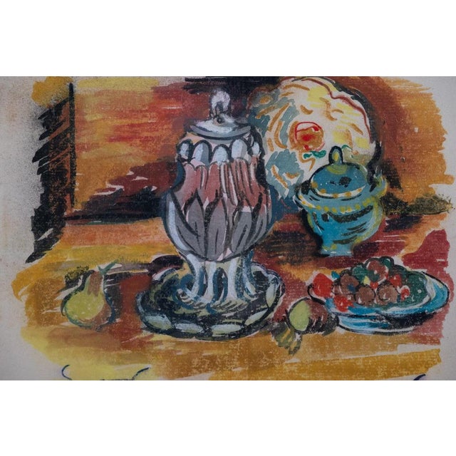Emile OTHON FRIESZ (1879-1949) Still Life with Jam Pot Gouache on paper, unique work by the artist Signed in pen On wove...