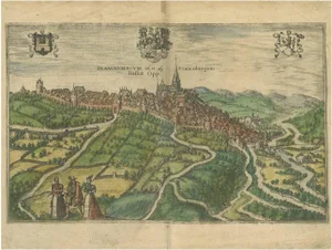 Bird's-Eye Map of Frankenberg from Braun & Hogenberg, 1599
